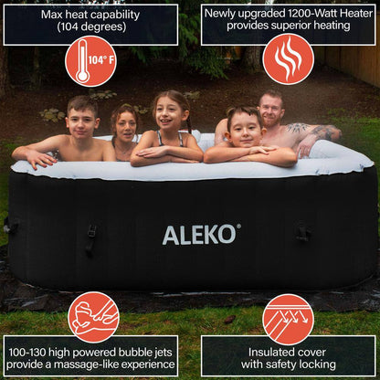 6-Person 130-Jet Inflatable Hot Tub with Cover