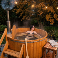 Wood Fired 4-Person to 5-Person 0-Jet Hot Tub and Ice Bath with Internal Stove Pine — Lifestyle