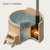 Wood Fired 4-Person to 5-Person 0-Jet Hot Tub and Ice Bath with Internal Stove Pine — How It Works